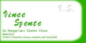 vince szente business card